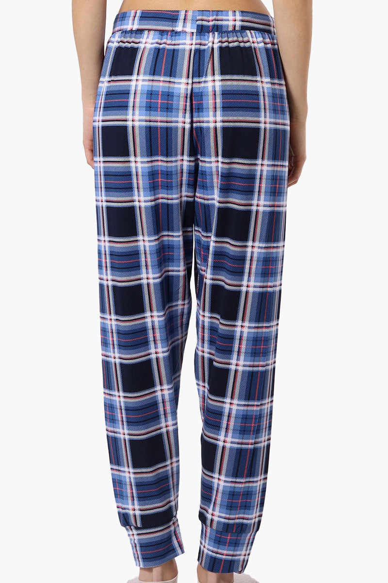 Canada Weather Gear Plaid Tie Waist Pajama Bottoms - Blue - Womens Pajamas - Canada Weather Gear