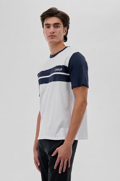 Canada Weather Gear Striped Colour Block Tee - White - Mens Tees & Tank Tops - Canada Weather Gear