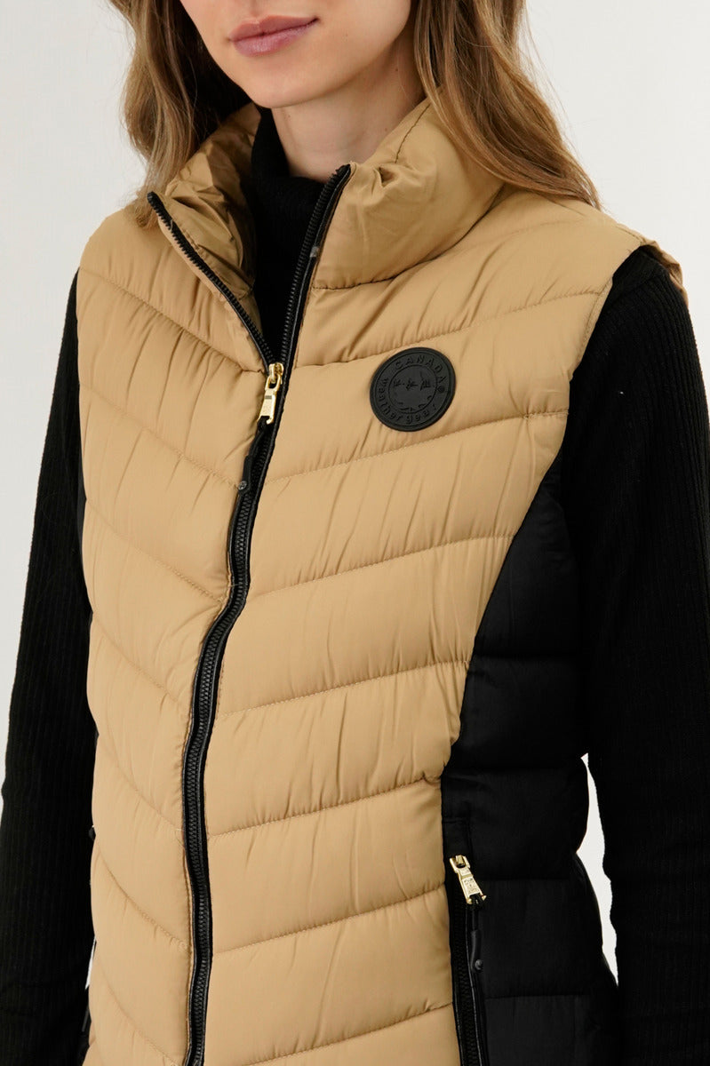 Canada Weather Gear Chevron Quilted Vest - Camel