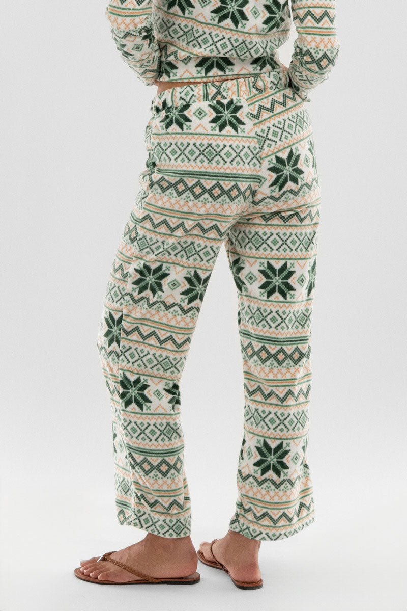 Canada Weather Gear Festive Print Wide Leg Pajama Pants - White - Womens Pajamas - Canada Weather Gear