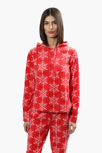 Canada Weather Gear Plush Hooded Pajama Top - Red - Womens Pajamas - Canada Weather Gear