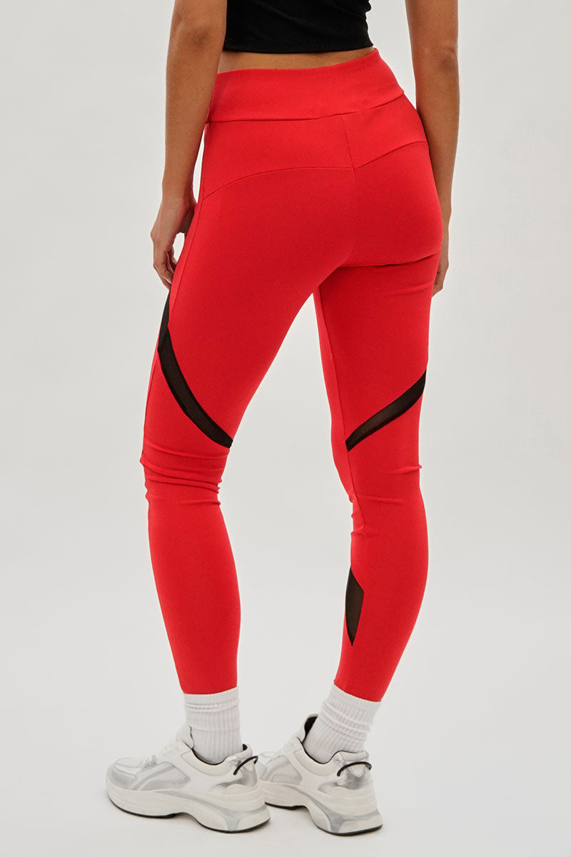 Super Triple Goose High Waisted Leggings - Red - Womens Leggings - Canada Weather Gear