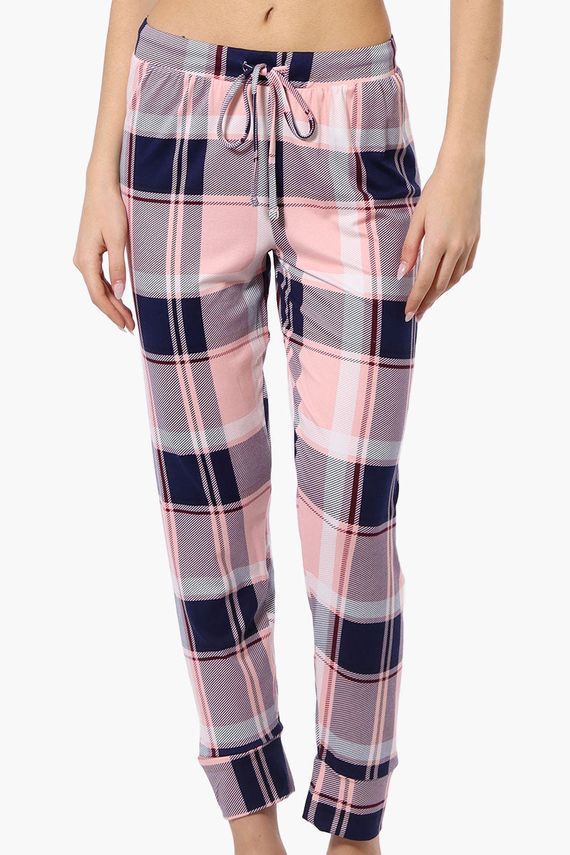 Canada Weather Gear Plaid Tie Waist Pajama Bottoms - Pink - Womens Pajamas - Canada Weather Gear