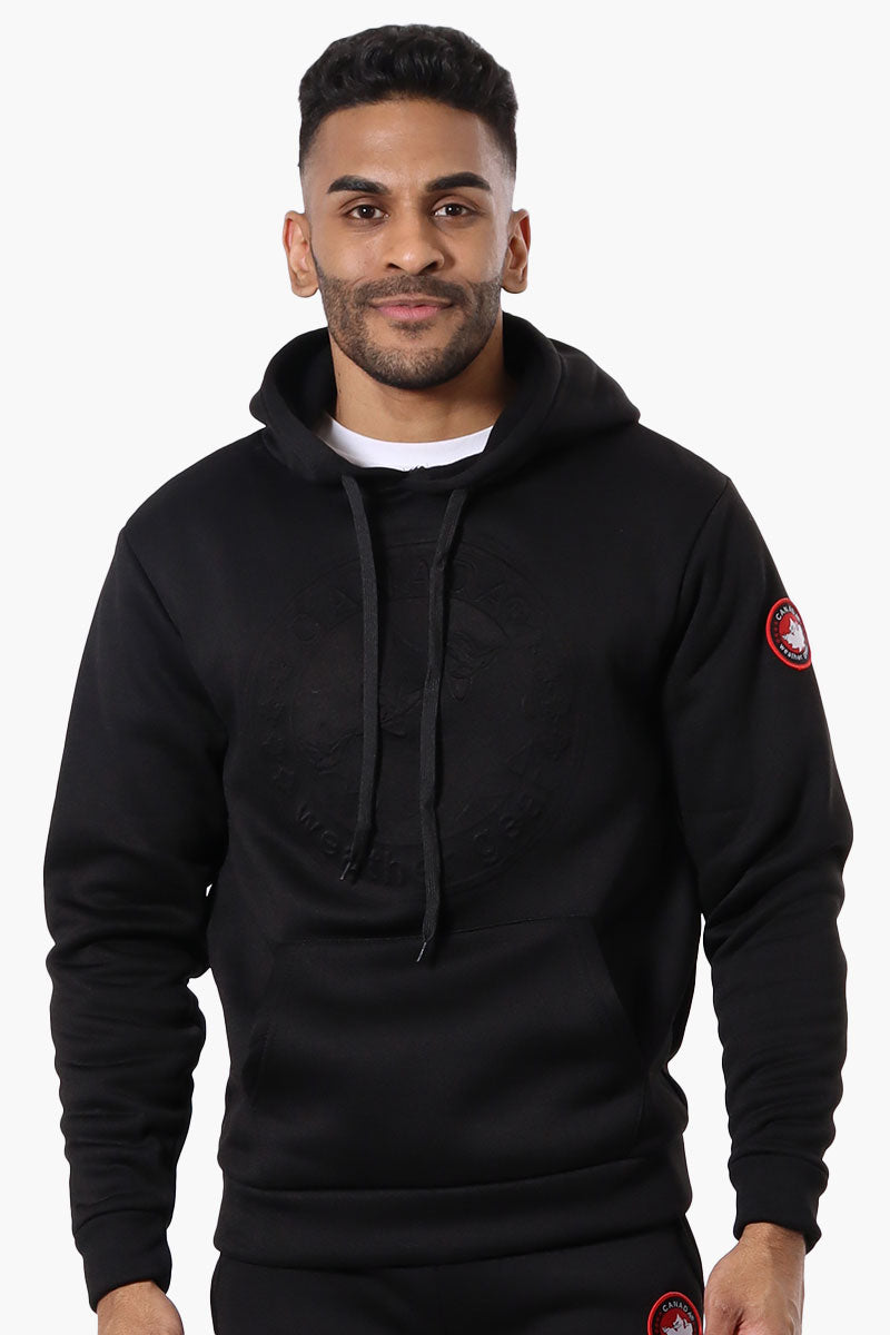 Canada Weather Gear Solid Embossed Logo Hoodie - Black - Mens Hoodies & Sweatshirts - Canada Weather Gear