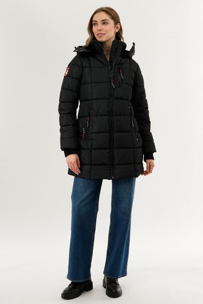 Canada Weather Gear Square Quilted Parka Jacket - Black