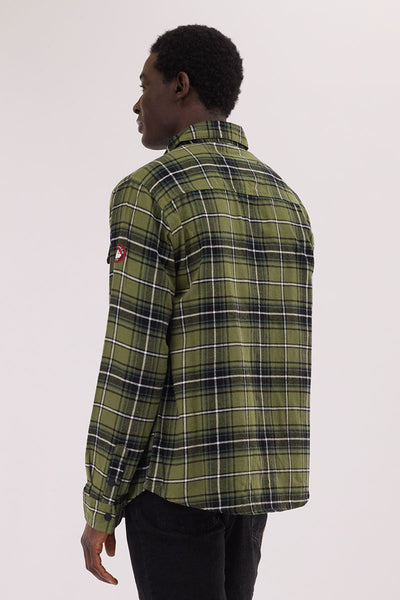 Canada Weather Gear Plaid Button Up Casual Shirt - Olive