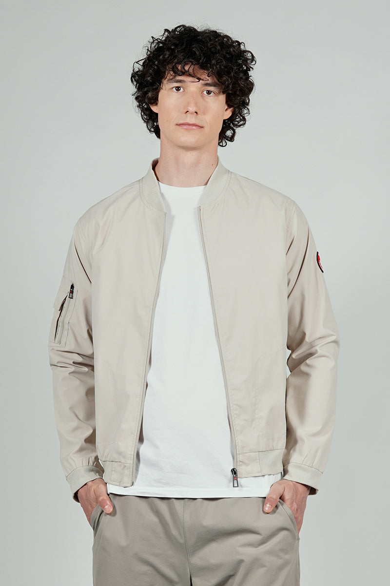 Canada Weather Gear Basic Zip Up Bomber Lightweight Jacket - Cream