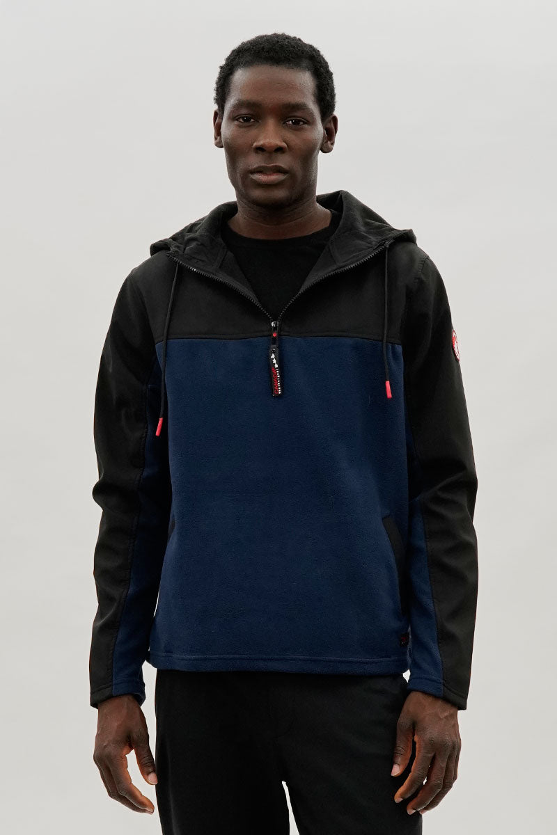 Canada Weather Gear Colour Block Half Zip Hoodie - Navy