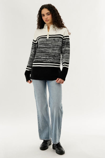 Canada Weather Gear Half Zip Pullover Sweater - Black - Womens Pullover Sweaters - Canada Weather Gear