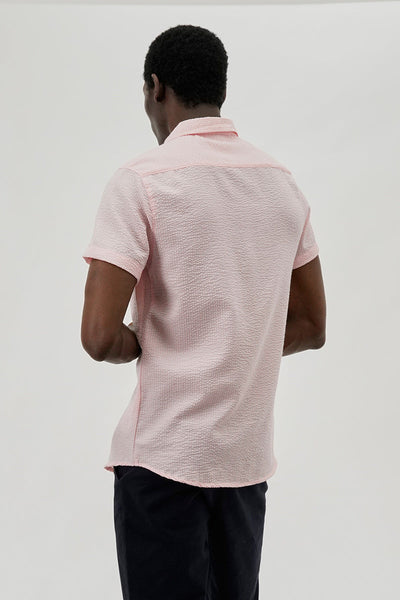 Canada Weather Gear Vintage Textured Button Up Casual Shirt - Pink - Mens Casual Shirts - International Clothiers