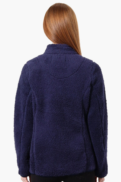 Canada Weather Gear 1/4 Zip Sherpa Pullover Sweater - Navy