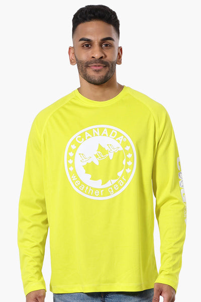 Canada Weather Gear Athletic Chest Logo Long Sleeve Top - Yellow - Mens Long Sleeve Tops - Canada Weather Gear