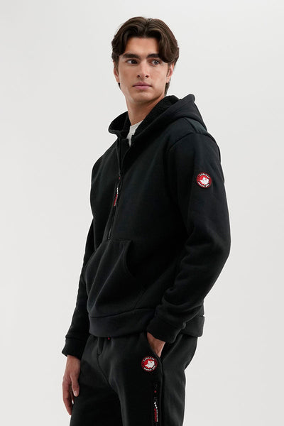 Canada Weather Gear Fleece Half Zip Hoodie - Black