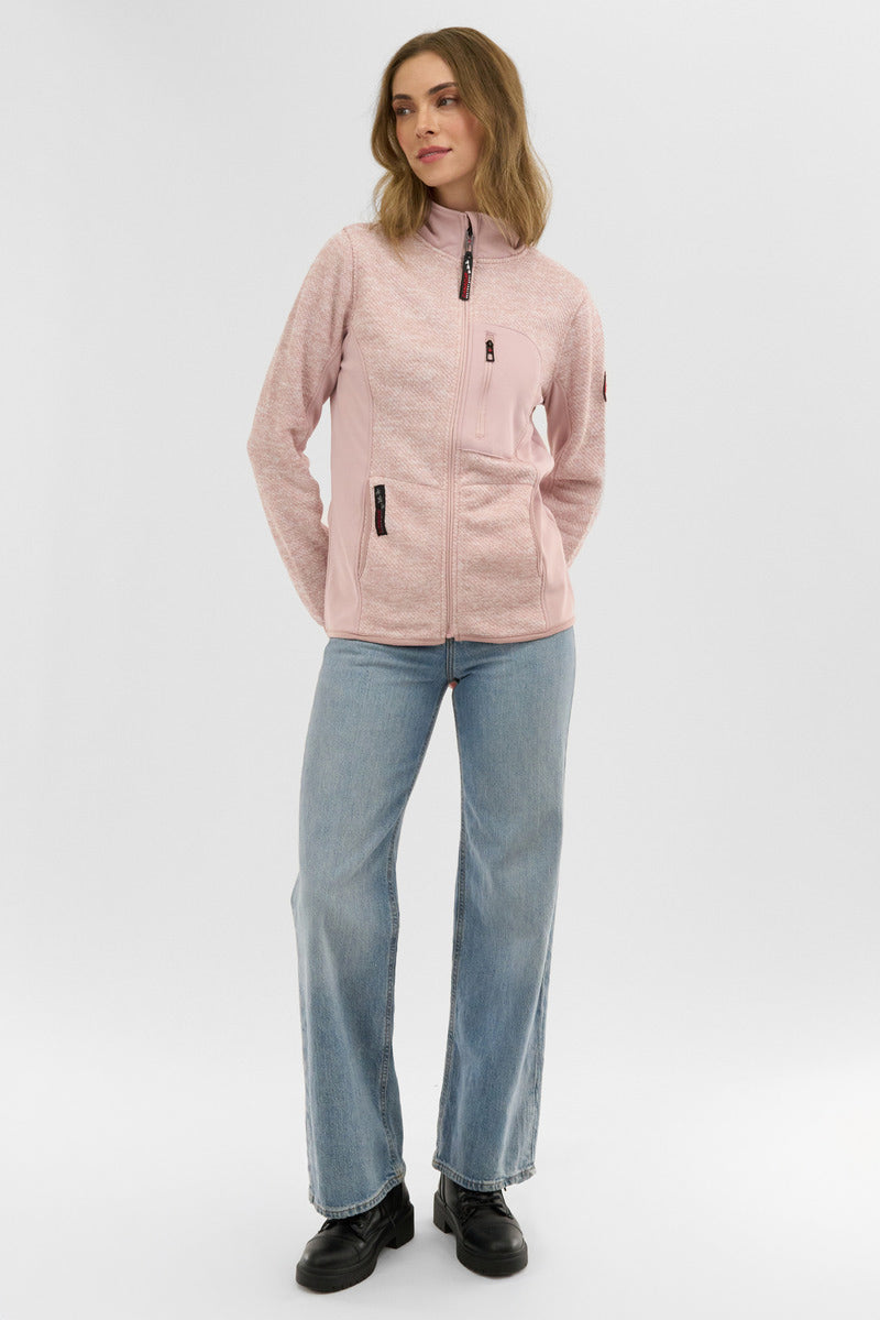 Canada Weather Gear Fleece Zip Up Lightweight Jacket - Pink - Womens Lightweight Jackets - Canada Weather Gear