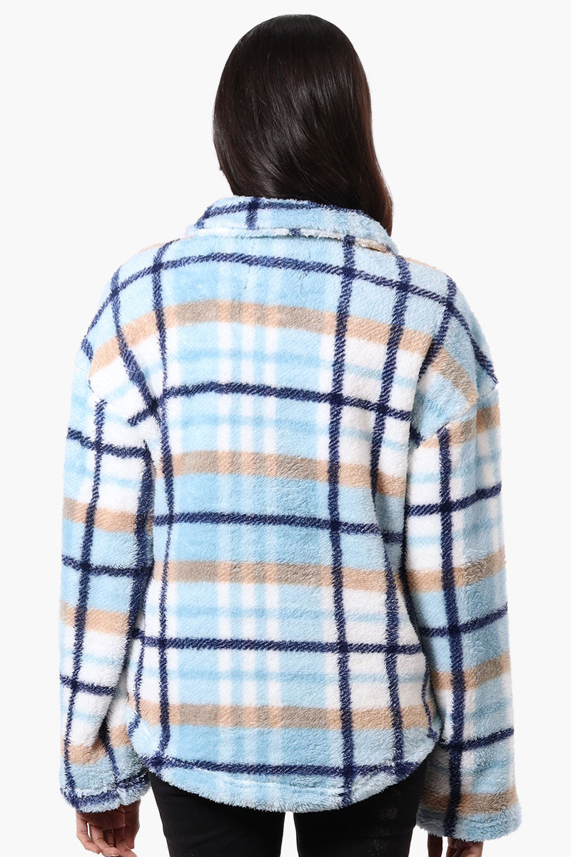 Canada Weather Gear Plush Plaid Lightweight Jacket - Blue - Womens Lightweight Jackets - Canada Weather Gear