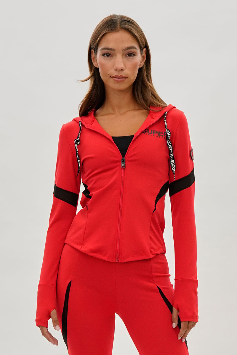 Super Triple Goose Zip Up Active Hoodie - Red - Womens Hoodies & Sweatshirts - Canada Weather Gear