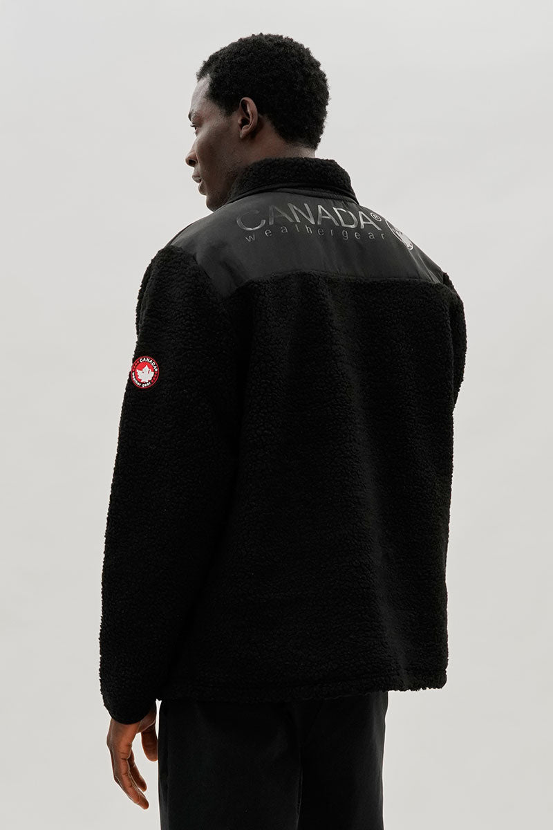 Canada Weather Gear Fleece Sherpa Pullover Sweater - Black