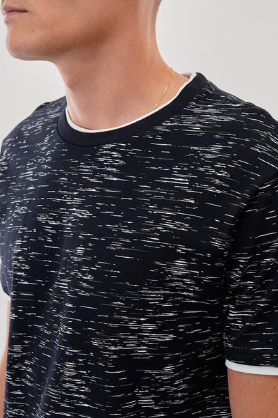 Canada Weather Gear Vintage Patterned Crewneck Tee - Navy - Mens Tees & Tank Tops - Canada Weather Gear