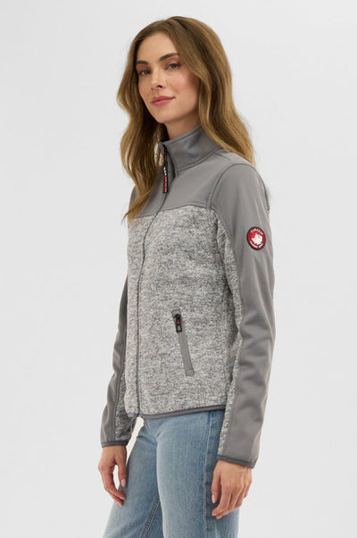 Canada Weather Gear Zip Up Knit Lightweight Jacket - Grey - Womens Lightweight Jackets - Canada Weather Gear
