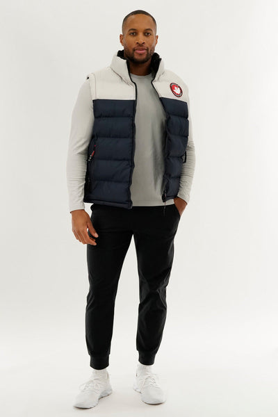 Canada Weather Gear Colour Block Puffer Vest - Navy - Mens Vests - Canada Weather Gear