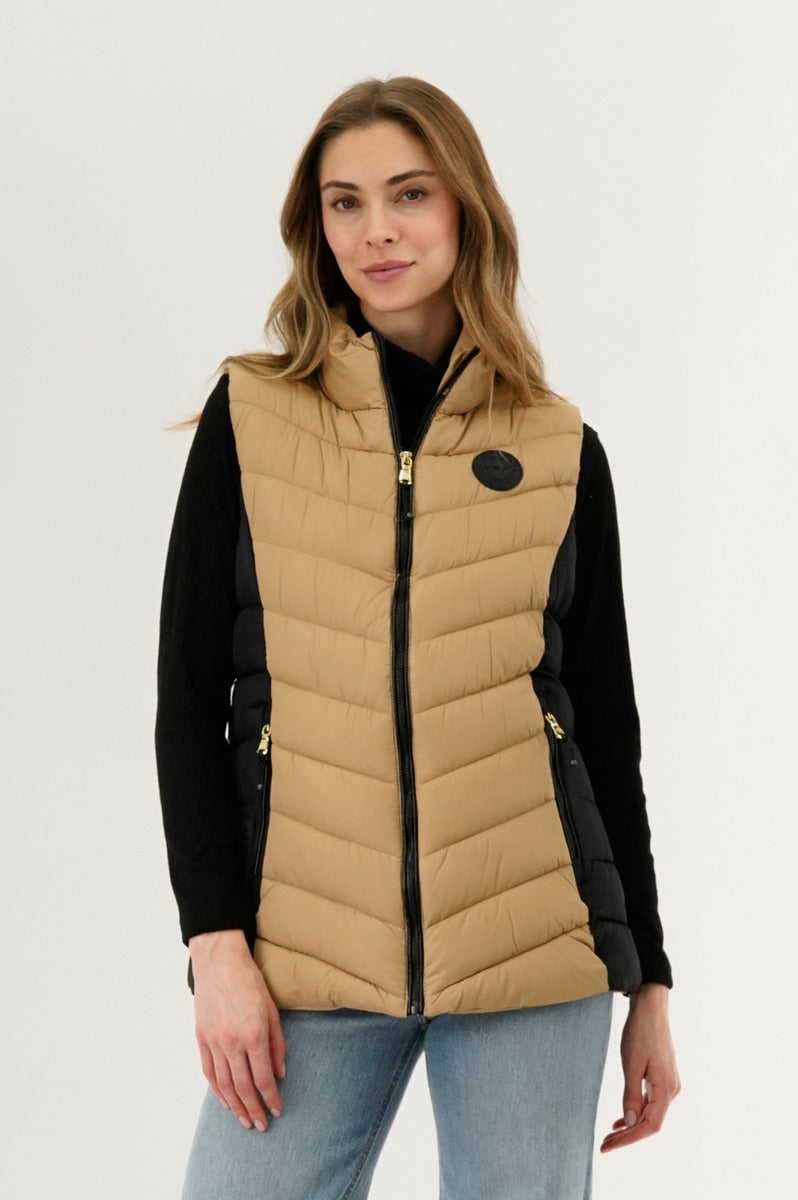 Canada Weather Gear Chevron Quilted Vest - Camel