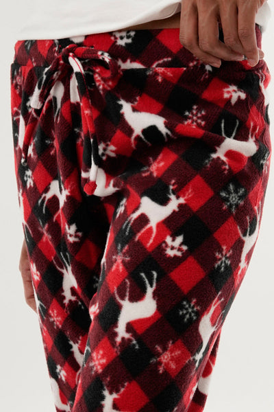 Canada Weather Gear Festive Print Pajama Pants - Red - Womens Pajamas - Canada Weather Gear