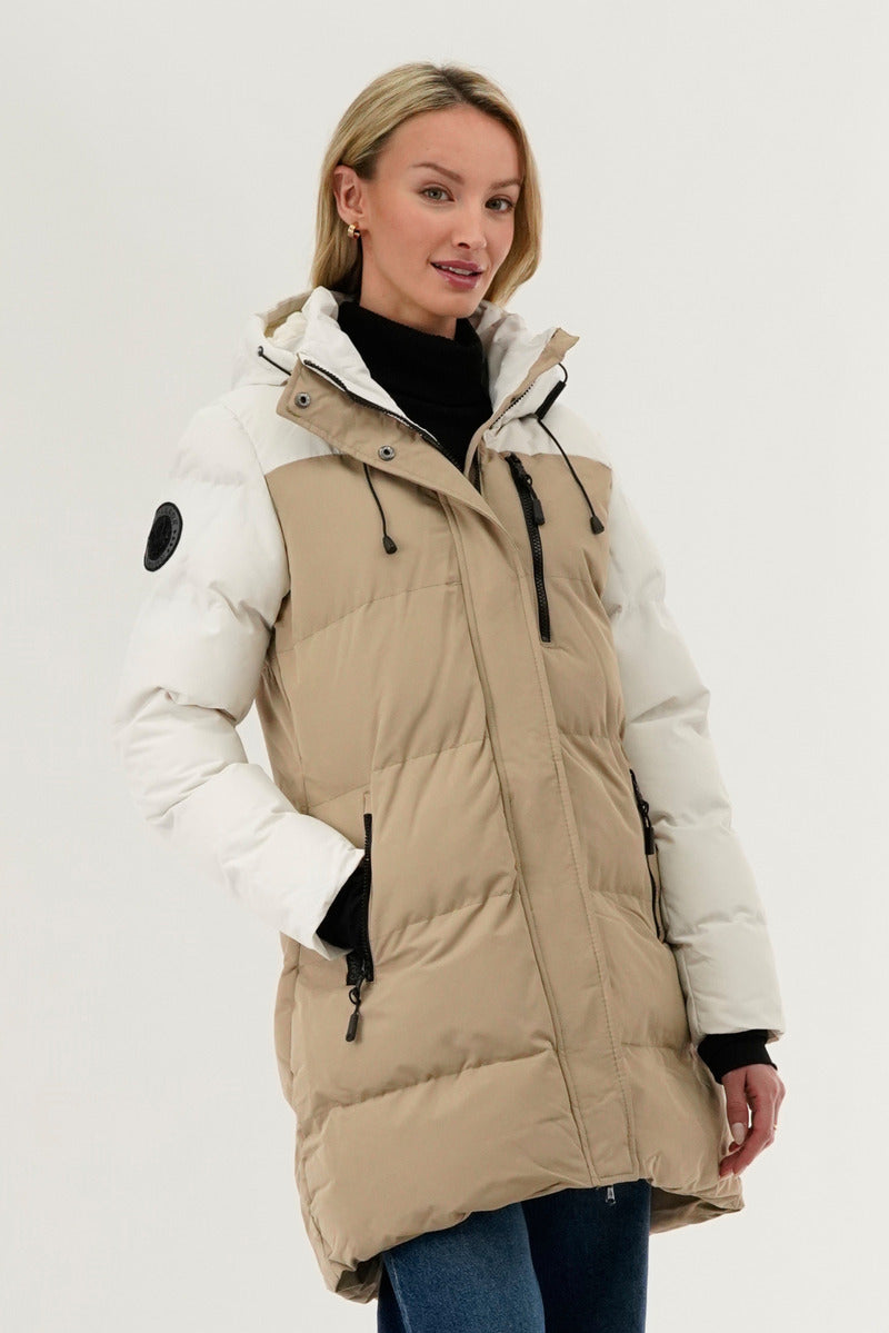 knee length dresses for ladies Vegan Leather Insert Parka Jacket main image 0