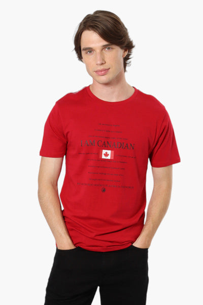 Canada Weather Gear I Am Canadian Print Tee - Red - Mens Tees & Tank Tops - Canada Weather Gear