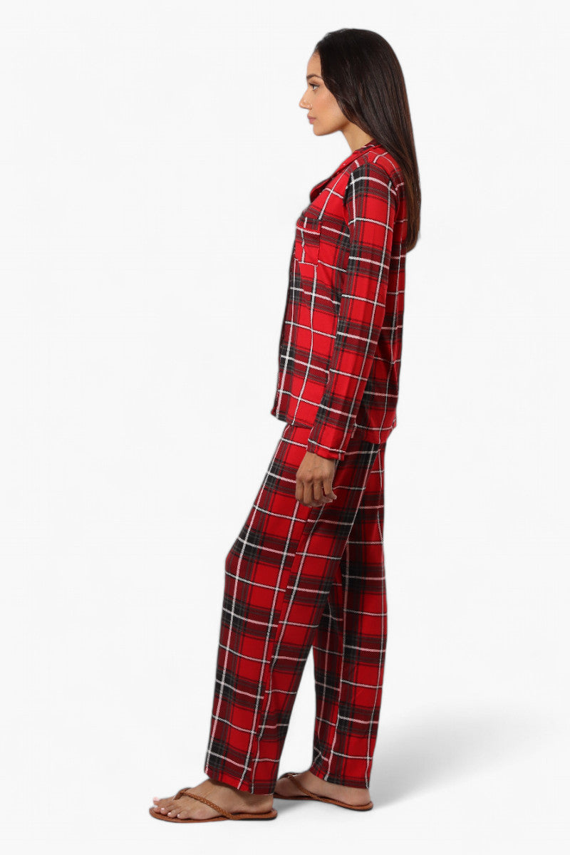 Canada Weather Gear Plaid Wide Leg Pajama Pants - Red - Womens Pajamas - Canada Weather Gear