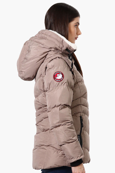 Canada Weather Gear Zip Off Sleeve Bomber Jacket - Beige - Womens Bomber Jackets - Canada Weather Gear