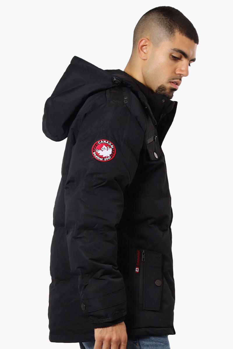 Canada Weather Gear 4 Pocket Bubble Parka Jacket - Black - Mens Parka Jackets - Canada Weather Gear