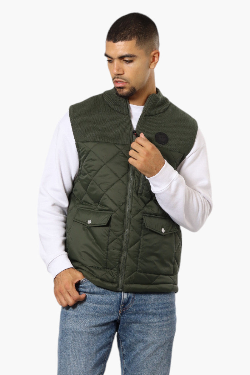 Canada Weather Gear Sweater Knit Polyfill Puffer Vest - Olive - Mens Vests - Canada Weather Gear