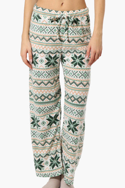 Canada Weather Gear Festive Pattern Wide Leg Pajama Pants - Green - Womens Pajamas - Canada Weather Gear