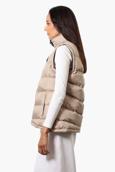 Super Triple Goose Solid Bubble Vest - Beige - Womens Vests - Canada Weather Gear