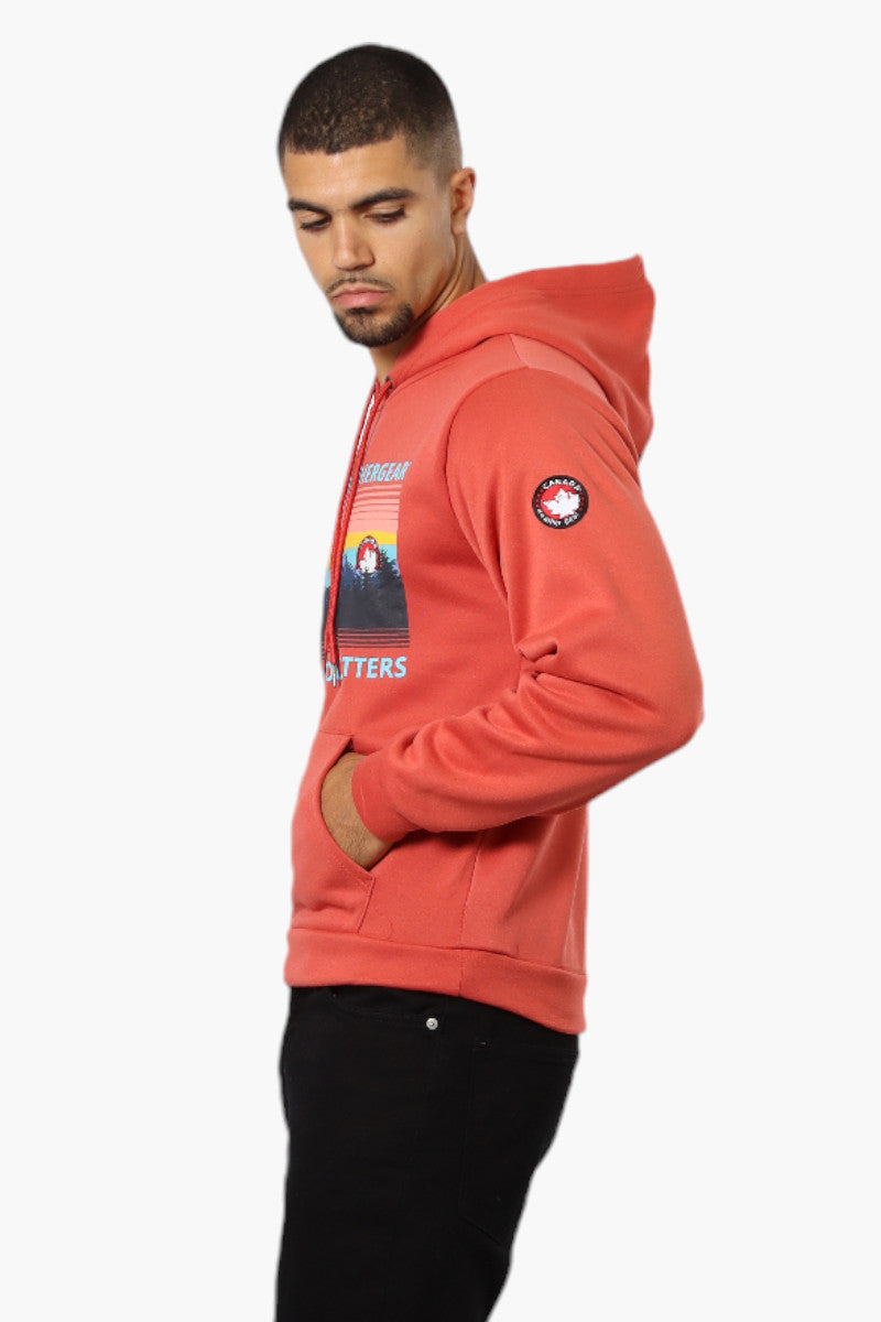 Canada Weather Gear Mountain Outfitters Print Hoodie - Coral - Mens Hoodies & Sweatshirts - Canada Weather Gear