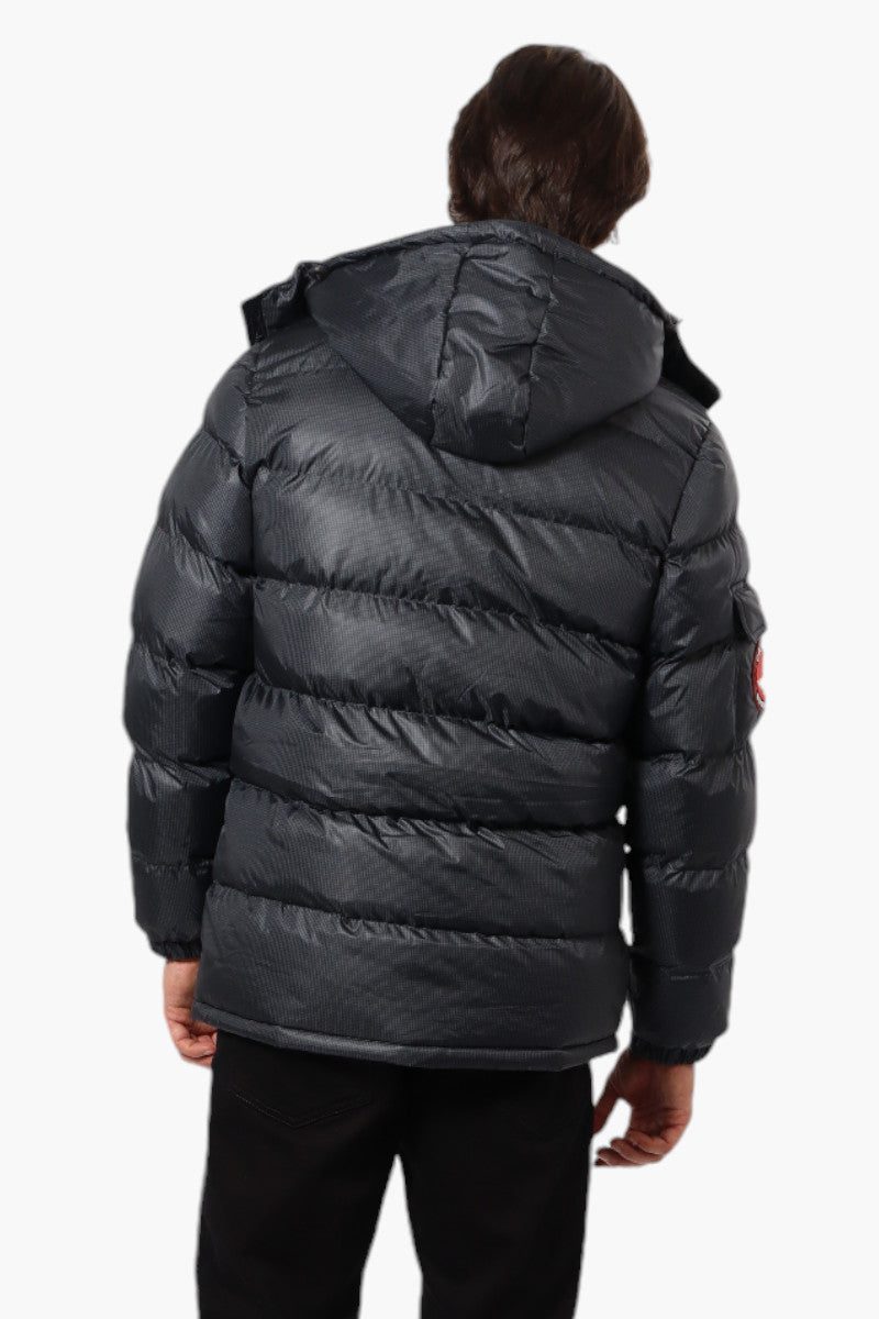 Canada Weather Gear Grid Pattern Bubble Bomber Jacket - Black - Mens Bomber Jackets - Canada Weather Gear