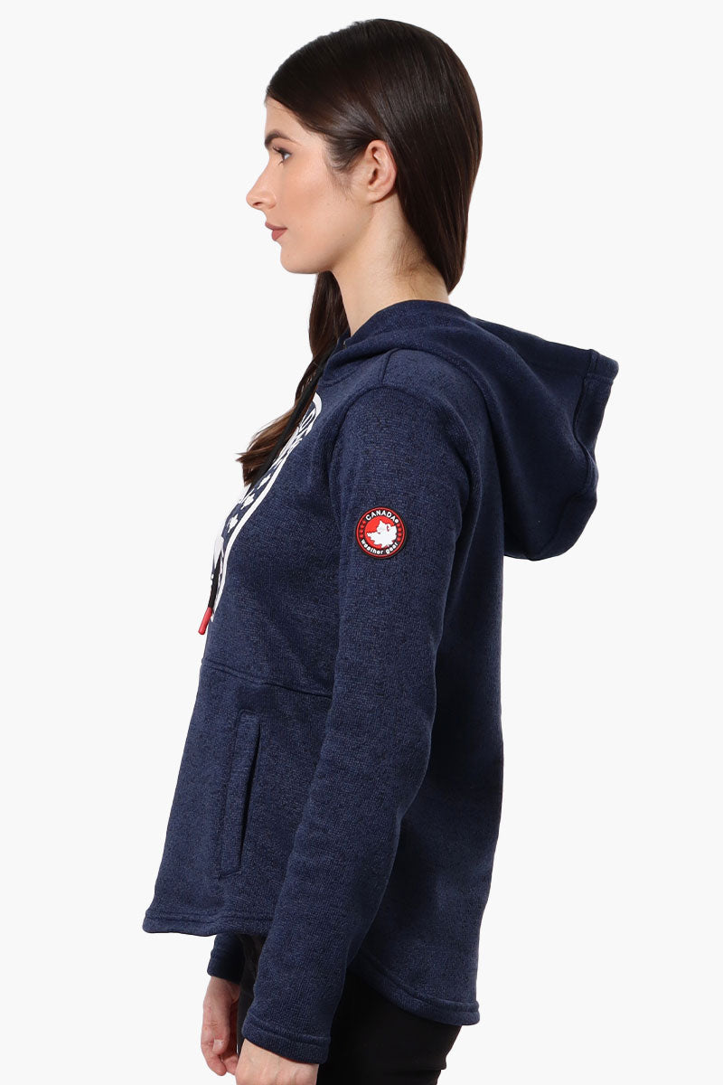 Canada Weather Gear Chest Logo Fleece Hoodie - Navy - Womens Hoodies & Sweatshirts - Canada Weather Gear