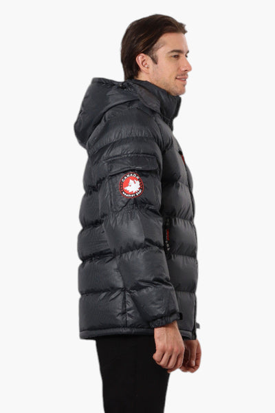 Canada Weather Gear Grid Pattern Bubble Bomber Jacket - Black - Mens Bomber Jackets - Canada Weather Gear