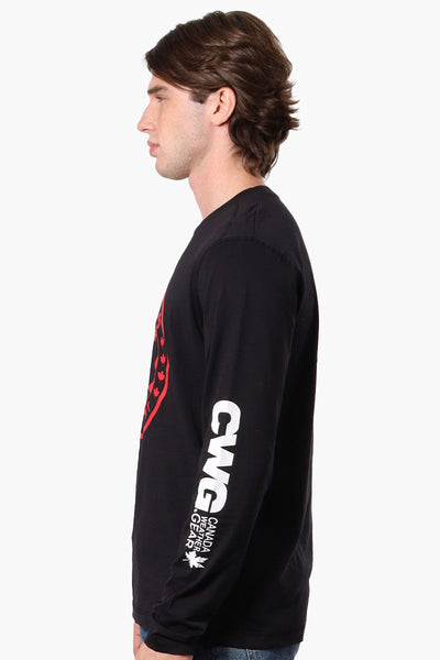 Canada Weather Gear Logo Sleeve Long Sleeve Top - Black - Mens Long Sleeve Tops - Canada Weather Gear