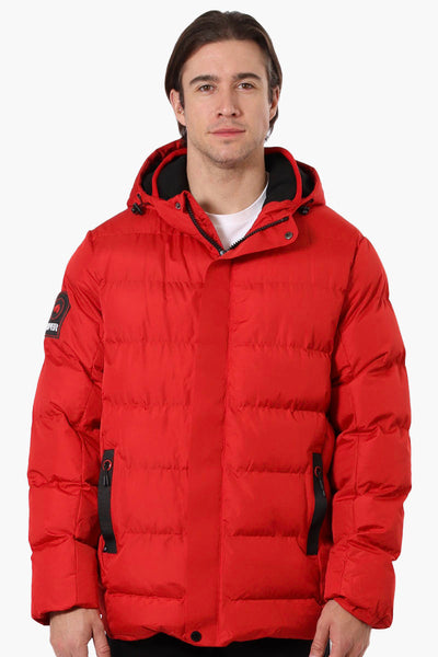 Super Triple Goose Knit Collar Bubble Bomber Jacket - Red - Mens Bomber Jackets - Canada Weather Gear