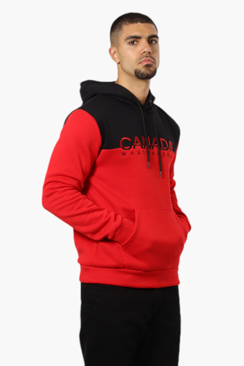 Canada Weather Gear Colour Block Embroidered Logo Hoodie - Red - Mens Hoodies & Sweatshirts - Canada Weather Gear