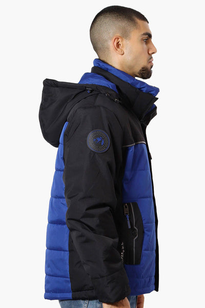 Super Triple Goose Contrast Detail Bubble Bomber Jacket - Blue - Mens Bomber Jackets - Canada Weather Gear