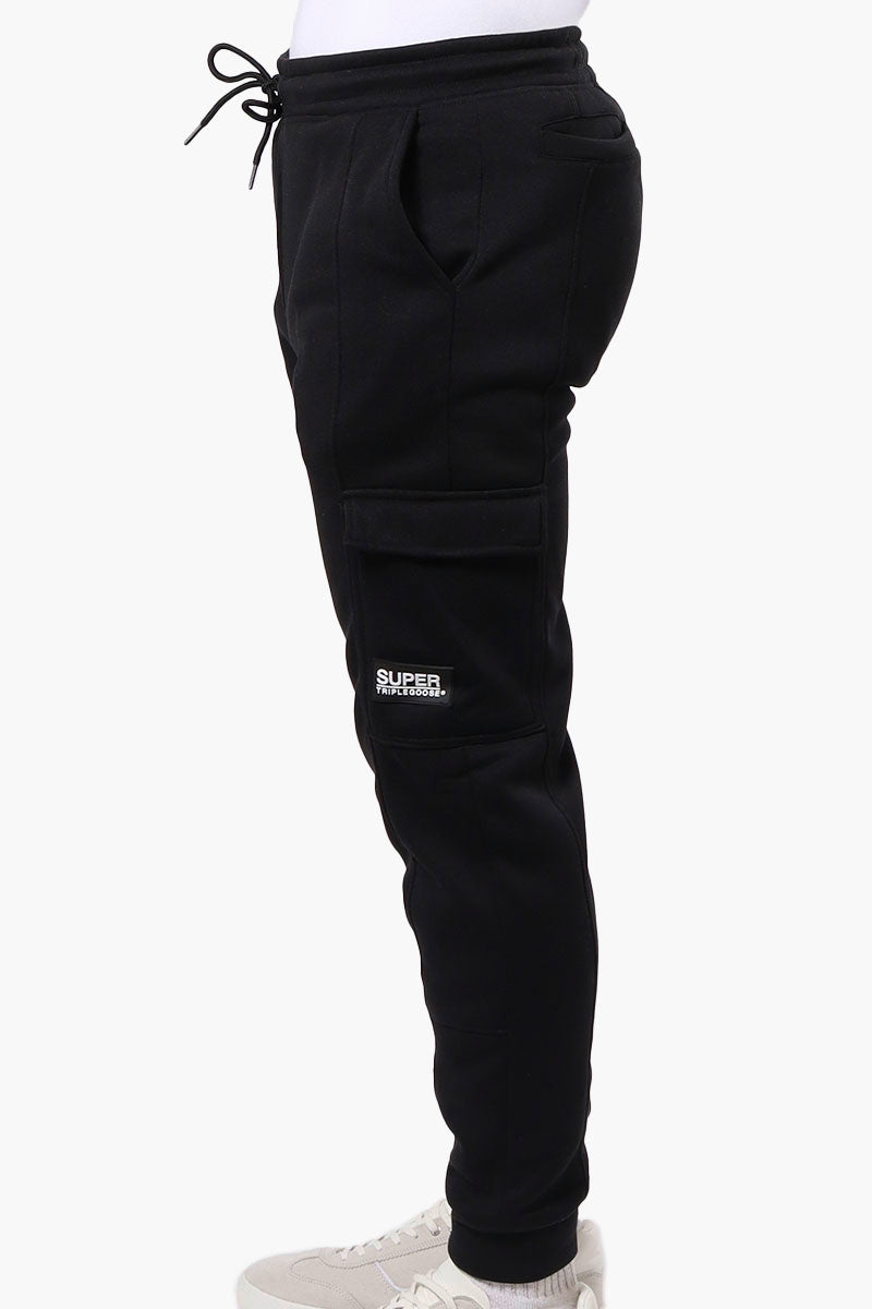 Super Triple Goose Tie Waist Cargo Joggers - Black - Mens Joggers & Sweatpants - Canada Weather Gear