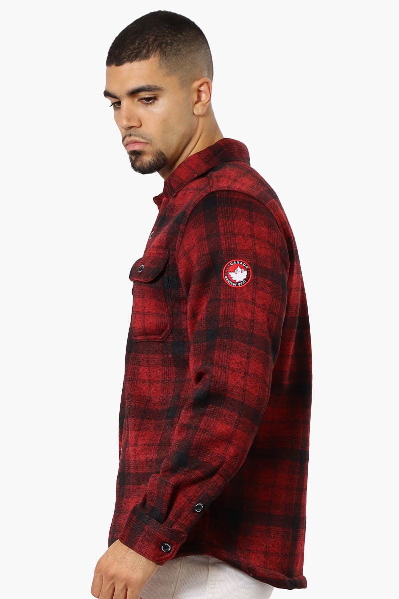 Canada Weather Gear Plaid Flap Pocket Lightweight Jacket - Red - Mens Lightweight Jackets - Canada Weather Gear