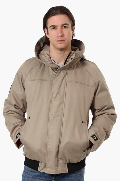 Canada Weather Gear Solid Twill Bomber Jacket - Beige - Mens Bomber Jackets - Canada Weather Gear