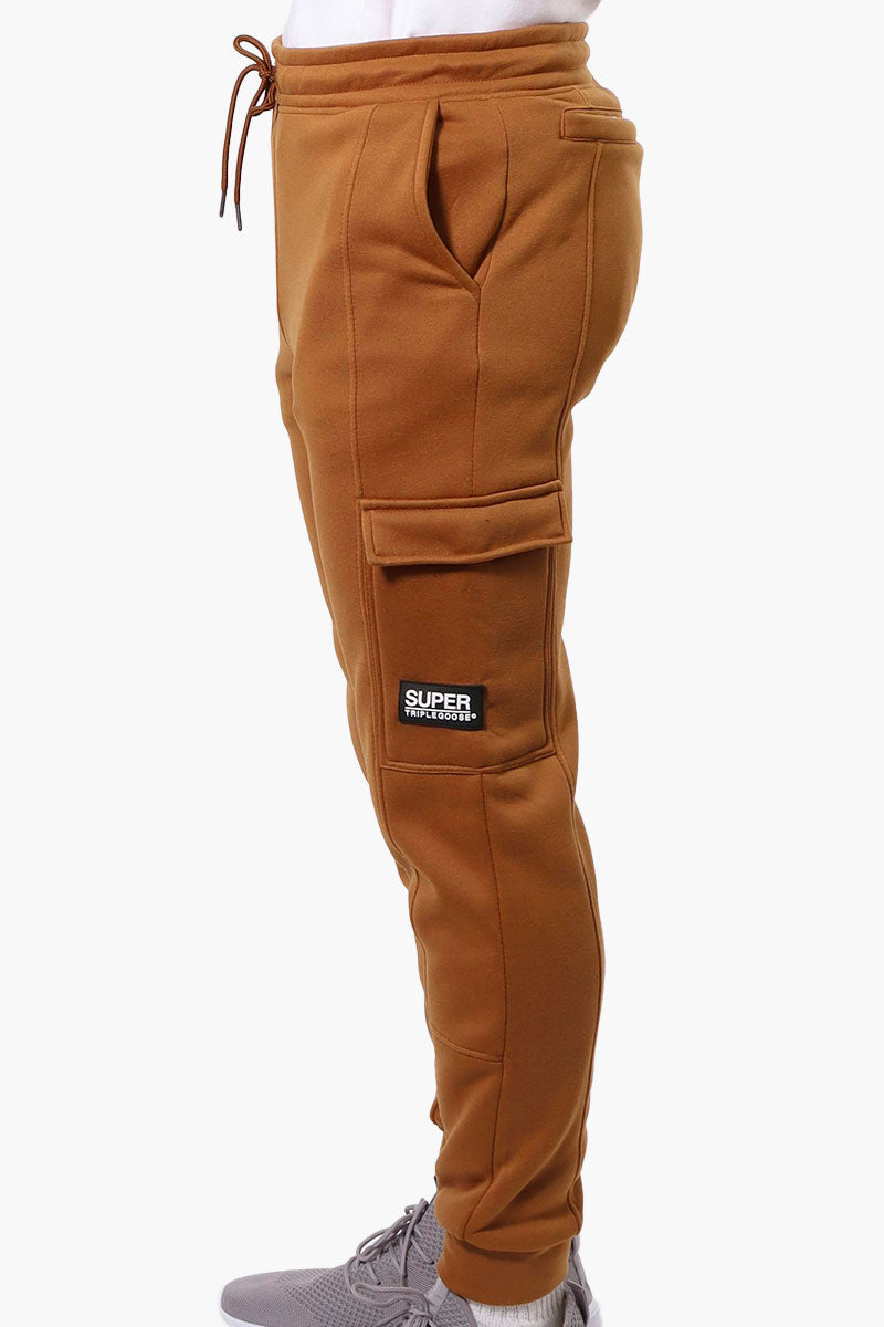 Super Triple Goose Tie Waist Cargo Joggers - Brown - Mens Joggers & Sweatpants - Canada Weather Gear