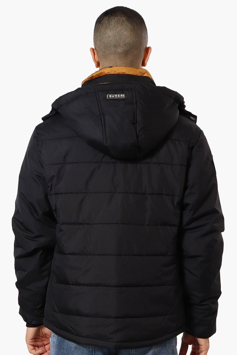 Super Triple Goose Contrast Detail Bubble Bomber Jacket - Black - Mens Bomber Jackets - Canada Weather Gear