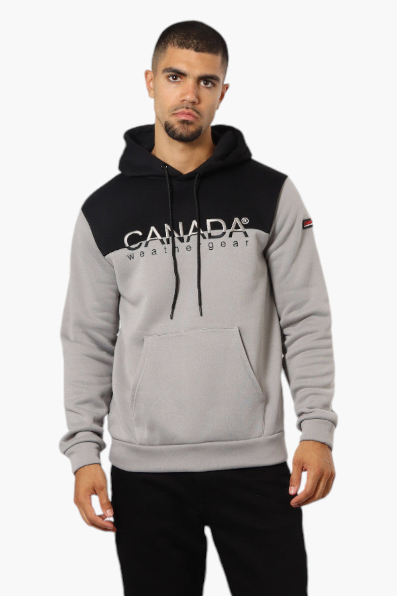 Canada Weather Gear Colour Block Embroidered Logo Hoodie - Grey - Mens Hoodies & Sweatshirts - Canada Weather Gear