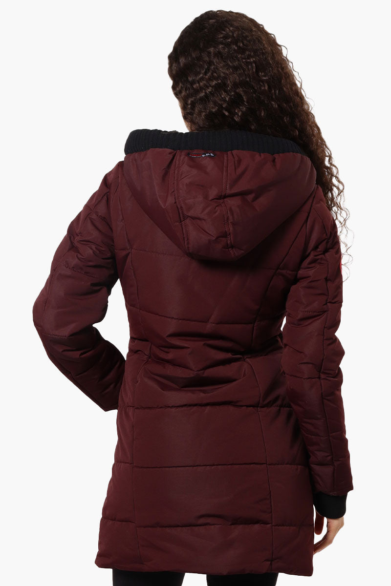 Canada Weather Gear Faux Fur Lined Hood Parka Jacket - Burgundy - Womens Parka Jackets - Canada Weather Gear