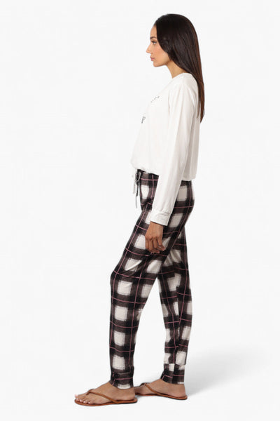 Canada Weather Gear Plaid Tie Waist Jogger Pajama Pants - White - Womens Pajamas - Canada Weather Gear